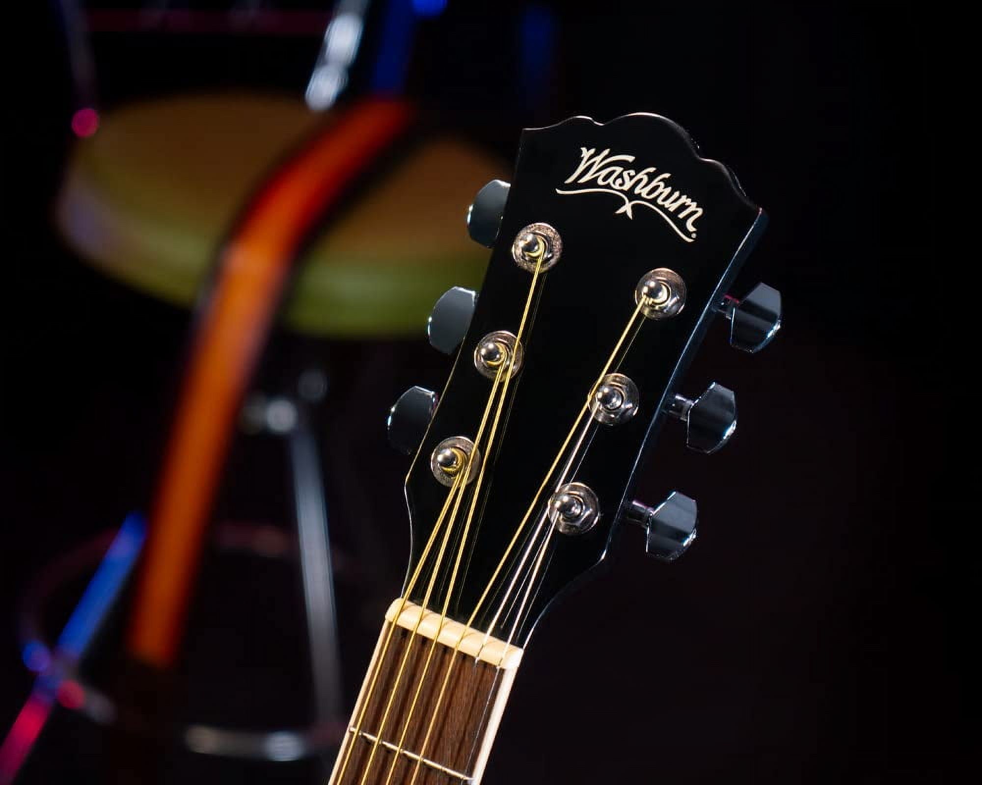 Washburn Vintage Series 6 String Acoustic-Electric Guitar, Right, Tobacco Sunburst (WA90CEVSB)
