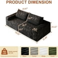 thumbnail image 6 of LUCKHAO 71" Corduroy Loveseat Sofa, 3-Seater Cloud Couch, Boneless Couch in a Box, Deep Seat Sofa with Memory Foam, No Assembly Required(Black), 6 of 6