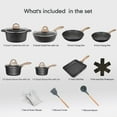 thumbnail image 4 of JEETEE Pots and Pans Set Nonstick 20PCS, Granite Coating Induction Compatible with Frying Saucepan, Sauté Pan, Grill Cooking Pots, PFOA Free, (Grey, Cookware Set), 4 of 4