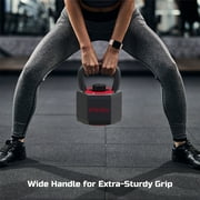 FitRx SmartStack Wide Handle Adjustable Kettlebell for Home Gym Workouts, 25-40 lbs, Black