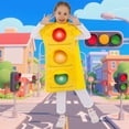 thumbnail image 2 of Kids Traffic Light Themed Dress Up Outfit, Yellow Sleeveless Traffic Signal Printed Tabard, School Activity Holiday Themed Pretend Play Wear, 2 of 6