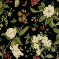 thumbnail image 2 of Unknown 26x26 Black Ornate Wood Framed with Double Matting Museum Art Print Titled - Garden Floral on Black I, 2 of 4