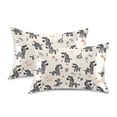 thumbnail image 2 of Haosy Satin Pillowcase for Hair and Skin Standard Cooling Silk Pillow Case with Envelope Closure Cartoon Zebras and Leaf 20"x26", 2 of 9