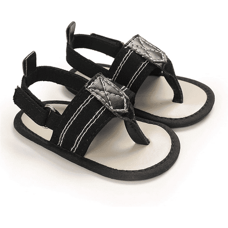 

Wish Baby Boys Girls Summer Sandals Non-Slip Soft Sole Infant Slippers Cotton Crib Shoes for Toddler First Walkers -------- Black （13cm） S341