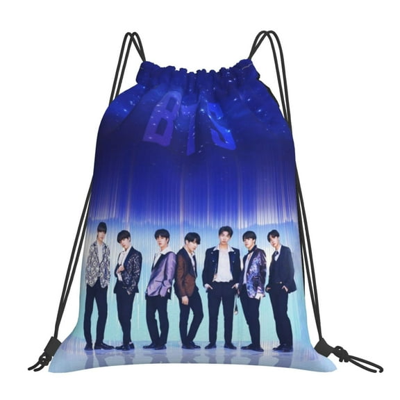 Kpop Bts Drawstring Backpack Sport Gym Bag For Yoga Swimming Gymsack Sport Strap Pack Bag
