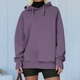 thumbnail image 6 of Comfrt Hoodie, Comdrip Womens Women's Oversized Sweatshirt Casual Long Sleeve Button Neck Pullover Tops Outfits Sweater Cute Hoodies Purple M, 6 of 9