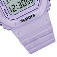 thumbnail image 5 of Reloj deportivo electrónico LED, resistente al agua, ligero y luminoso, para niños y niñas, color morado, 5 of 5