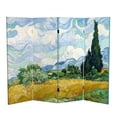 thumbnail image 7 of Red Lantern 4 ft. Short Van Gogh Canvas Folding Screen - Almond Blossoms/Wheat Field, 7 of 7
