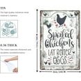 thumbnail image 5 of Chicken Coop Signs Outdoor-Farmhouse Farm Spoiled Chickens Lay Better Eggs Tin Sign,Funny Metal Signs Accessories Outdoor Home Wall Decor 8x12inch, 5 of 7