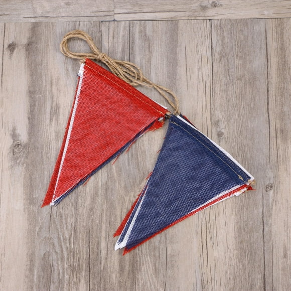 Milisten 1Pcs Hanging Banner Flag Red Blue White Linen for Indoor or Outdoor Use