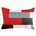 thumbnail image 2 of Red Black Grey Throw Pillow Cover, Pillowcase Protectors with Zipper, Breathable Decorative Lumbar Pillow Case Cover, Modern Irregular Geometric Abstract Pillow Shams for Couch Sofa 12x20Inch, 2 of 8