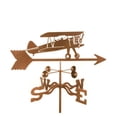 thumbnail image 1 of EZ Vane EZ1001-PT Airplane Bi Plane Weathervane with Post Mount, 1 of 4