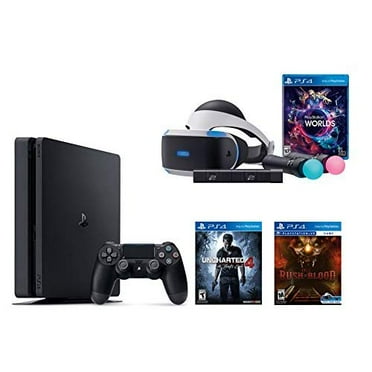 Refurbished Playstation Vr Start Bundle Vr Headset Move Controller Playstation Camera Motion Sensor Playstation 4 Slim 500gb Console Uncharted 4 Vr Game Disc Arkham Vr Walmart Com