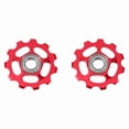 thumbnail image 2 of Poleas de cambio trasero de rueda jockey Nikou de aluminio 11T para bicicleta roja, 2 of 15