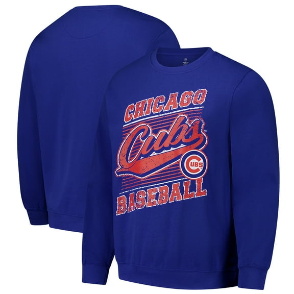 Men's Stitches Royal Chicago Cubs Lightweight Crew Sweatshirt