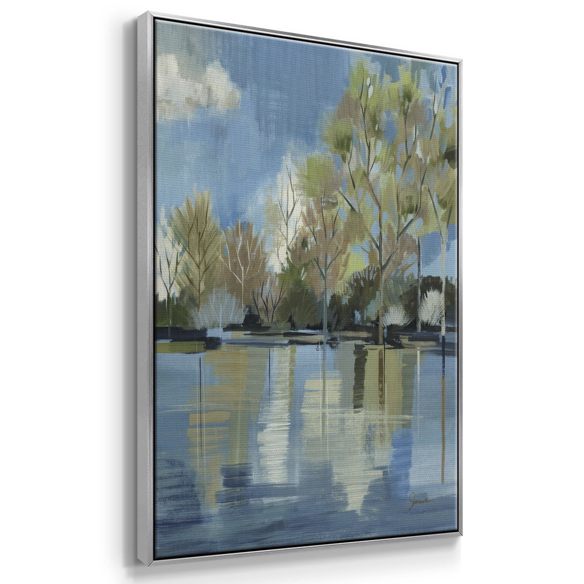 Enchanted Forest I Framed Premium Gallery Wrapped Canvas - Ready to Hang - 25 x 37 - Silver Floating Frame