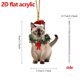 thumbnail image 1 of Guirnalda Navideña Estilo Gatos Acrílico Plano 2D Colgante Decorativo, 1 of 1