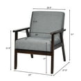 thumbnail image 2 of Gymax Wooden Upholstered Accent Chair Fabric Armchair Home Office Dark Gray, 2 of 9