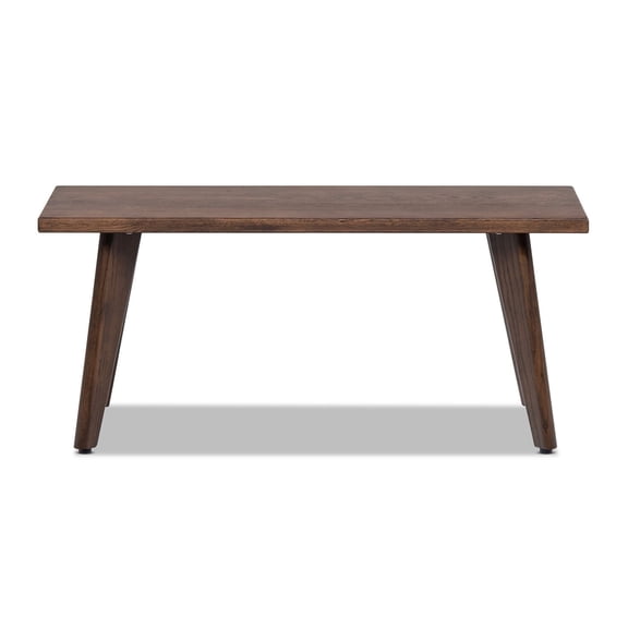 Capri 41.5" Solid Red Oak Wood Bench Dark Brown Red Oak
