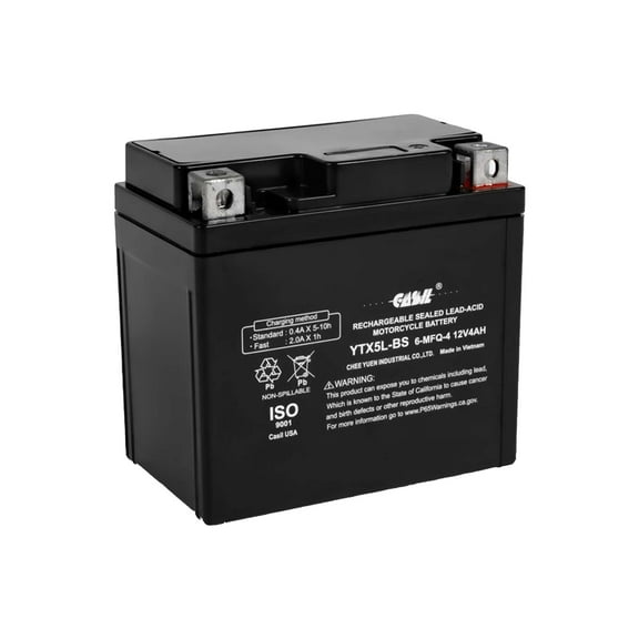 Casil YTX5L-BS - Rechargeable Motorcycle Battery - Replacement for CT5L-BS, CTX5L-BS, ES5L-BS, GTX5L-BS, PTX5L-BS - Maintenance Free