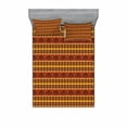 thumbnail image 2 of Tribal Bedding Set with Sheet & Covers, Indigenous Tribal Style Eagles Traditional Elements, Printed Bedroom Decor 2 Shams, 4 Sizes, Cinnamon Marigold Grey, by Ambesonne, 2 of 3