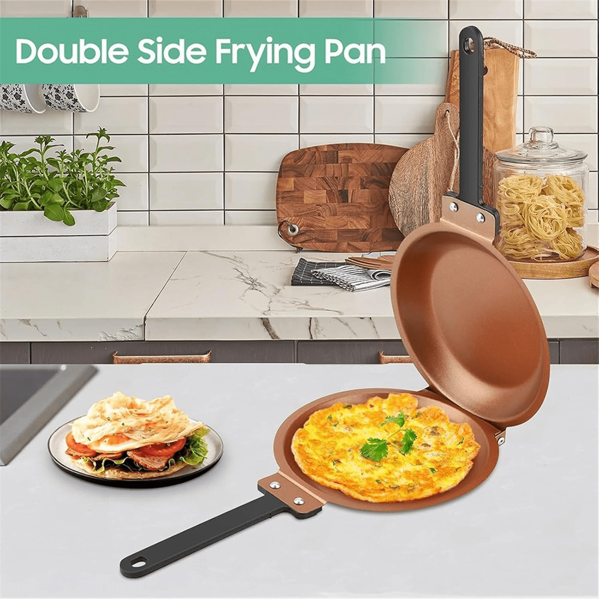 Cake Pan Mexican Folding Non-Stick Frying Double-Sided Breakfast Gold