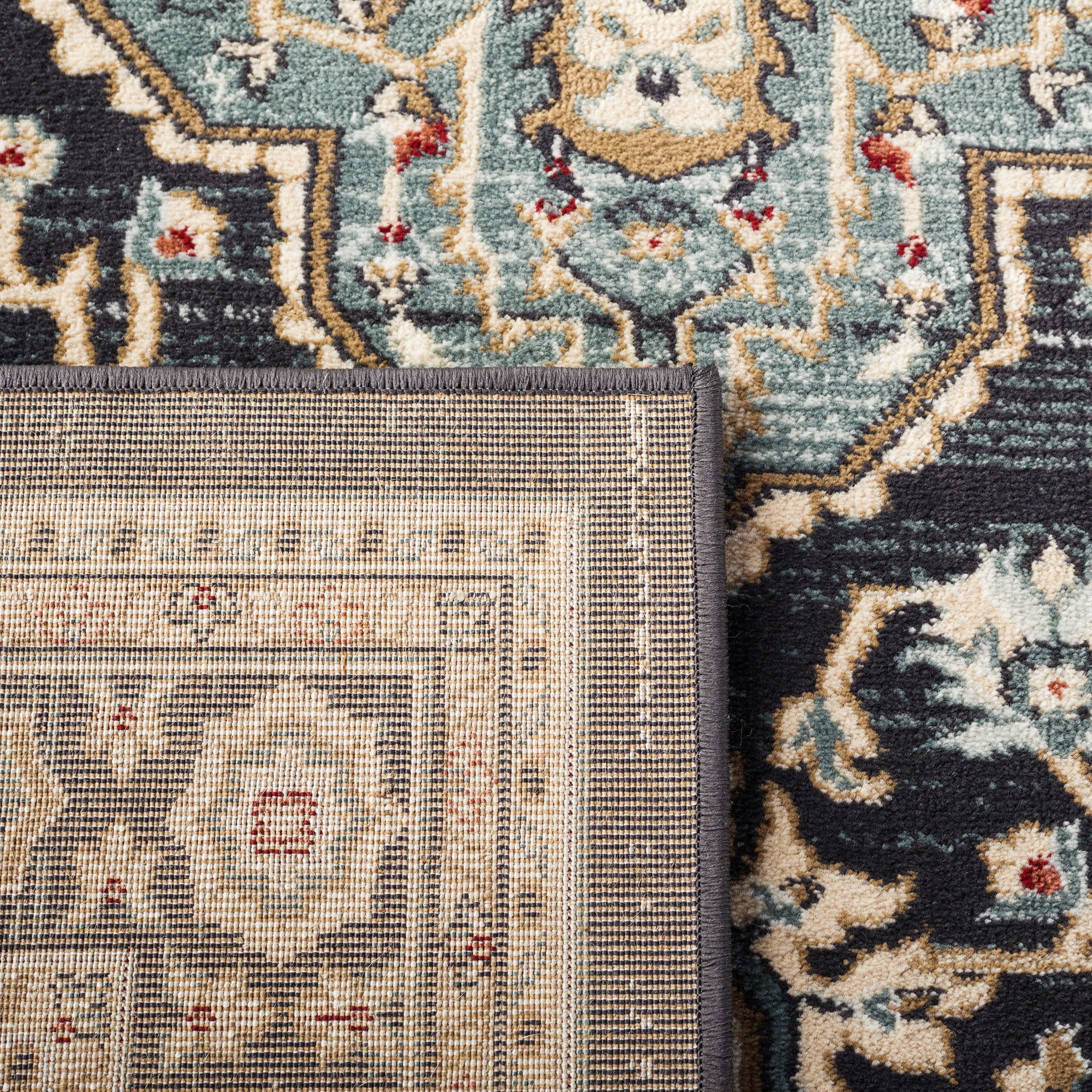 Safavieh Lyndhurst Idella Floral Runner Rug, Anthracite/Teal, 2'3" x 22'