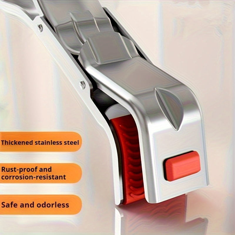 Stainless Steel Anti-Scald Bowl Clip Silicone Non-Slip Hot Dish Plate Gripper Tongs Kitchen Pot Pan Clamp Microwave Oven Lifter 1Pcs-Silver