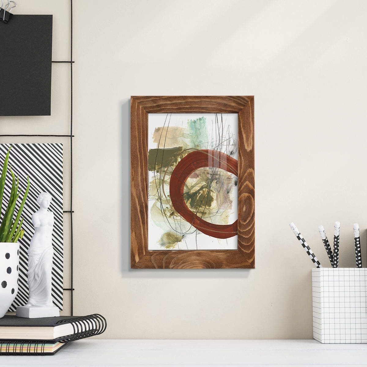 Rusted Loops II - Framed Print w/glass - Walnut