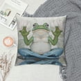 thumbnail image 2 of Creowell  Throw Pillow Cover Yoga Frog Lotus Summer Flowers Blossom Petal Funny Lovely Animal Natural Print Decor Lumbar Pillow Case Cushion for Sofa Couch Bed, 2 of 5