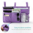 thumbnail image 4 of Gogcaro Bunk Bed Organizer, Bedside Caddy Hanging Bed Organizer Storage Bag 8 Pockets, for College Dorm Rooms Bed, Hospital Bed, Baby Bed Rails, 600D Oxford Cloth (Purple), 4 of 7