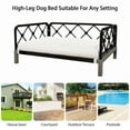 thumbnail image 6 of Wallowsun Wicker Dog Bed with 2'' Cushion,Rattan Dog Sofa Bed for Small Medium Dogs– Indoor/Outdoor Metal Frame Pet Bed up 66lbs(Black Rattan White Cushion), 6 of 9