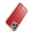 thumbnail image 2 of Mantto Stylish Case for iPhone 13 Pro Max Crocodile Pattern PU Leather Case with Crocodile Pattern Gold Plating Bumper Ultra Slim Case For iPhone 13 Pro Max,Red, 2 of 5