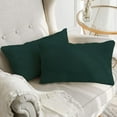 thumbnail image 3 of A1HC Set of 2 Luxurious Soft Velvet Throw Pillow Covers Only, 12"x20", Forest Green, Decorative Cushion Covers with Hidden YKK Zipper for Sofa or Bed, 3 of 5