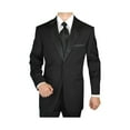 thumbnail image 2 of GN GIORGIO NAPOLI Men's Tuxedo Suit 1 Button Peak Lapel Jacket Adjustable Pants Black, 2 of 4