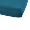 thumbnail image 3 of Jordan Manufacturing 72" x 22" Fresco Peacock Teal Solid Rectangular Outdoor Chaise Lounge Cushion with Ties and Hanger Loop, 3 of 12