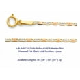 thumbnail image 2 of 14k Solid Tri Color Italian Gold Valentino Chain Link Necklace 1.5mm, 2 of 3