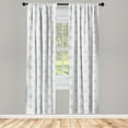 thumbnail image 2 of Ambesonne Grey 4-Panel Curtains, Damask Victorian Bohemian, 56"x84", Grey, 2 of 4