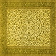 thumbnail image 1 of Ahgly Company Machine Washable Indoor Square Persian Yellow Traditional Area Rugs, 3' Square, 1 of 4