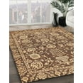 thumbnail image 3 of Ahgly Company Machine Washable Indoor Square Abstract Dark Sienna Brown Area Rugs, 6' Square, 3 of 7