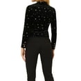 thumbnail image 3 of INSPIRE CHIC Women's Printed Business Office One Button Crop Metallic Star Velvet Blazer L Black-Star, 3 of 6