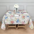 thumbnail image 3 of Pioneer Flower Floral Print Pattern Square Tablecloth,Waterproof Square Table Cover,Wipeable Spillproof Washable Table Cover for Home Kitchen Party Decor 52"x52"(132x132cm), 3 of 6