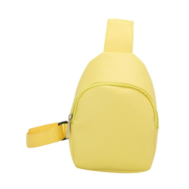 Bolso bandolera para niños, portátil, con correa ajustable, para camping, viajes, excursiones y escuela. Amarillo