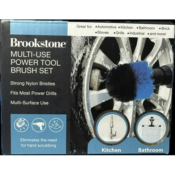 Brookstone Multi-Use Nylon Electronics Cleaning Brush Kit with 3 Brushes, New, 3 Total Count