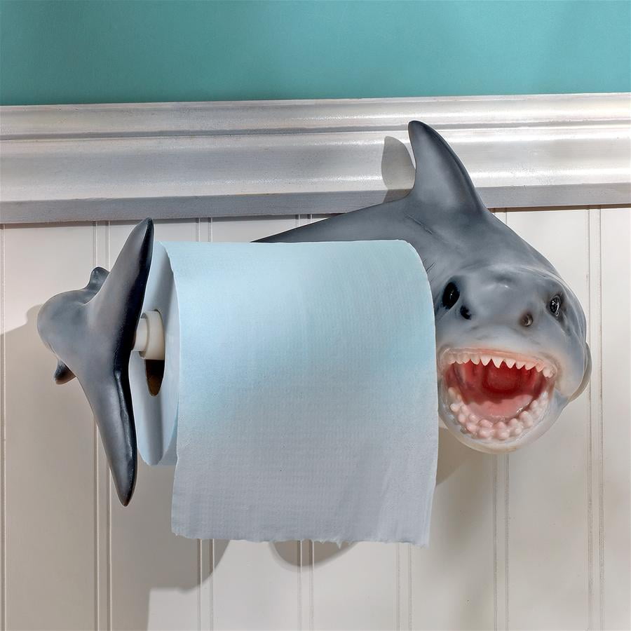 Design Toscano Shark Attack Bathroom Toilet Paper Holder