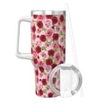 thumbnail image 2 of Uemuo Rose Flowers Print 40oz Ice Bully With Handle And Straw Stainless Steel Vacuum Insulated Cup And 2 In 1 Straw Lid Insulated Travel Tumbler, 2 of 8