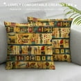 thumbnail image 3 of Autua Egyptian Art Graphic Decorative Cushion Throw Pillow Cover for Home Couch Living Room Bed Sofa Square High-Quality 1PC 12x12in, 3 of 5