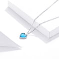 thumbnail image 3 of Deep Blue Heart Necklace - 925 Silver Adjustable Chain Delicate Pendant Jewelry for Wome, 3 of 6