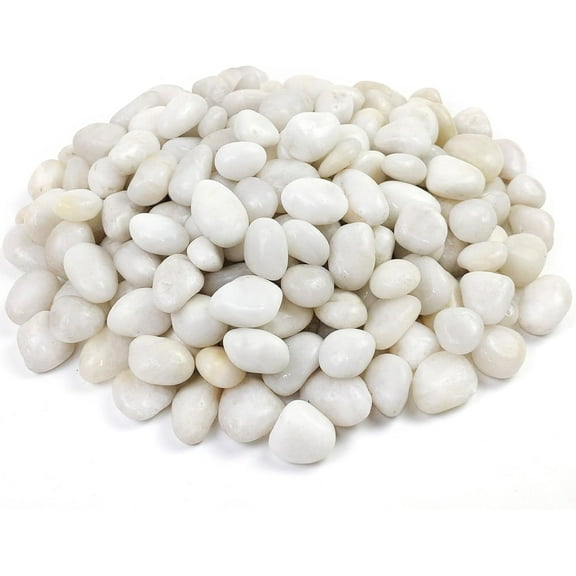 White Pebbles for Indoor Plants, Natural Polished River Rocks, Small Decorative Stones for Planters Vase Fish Tank Aquariums Landscaping Garden, 5lbs