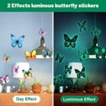 thumbnail image 3 of Pegatina de pared de mariposa 3D luminosa para dormitorio de niños, calcomanía de pared de nevera para el hogar, decoración de papel tapiz que brilla en la oscuridad, 12/24 piezas, 3 of 4
